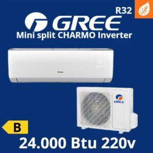 AIRE ACONDICIONADO MINI SPLIT GREE CHARMO INVERTER DE 24.000 BTU A 220V EFICIENCIA (B). CON WIFI